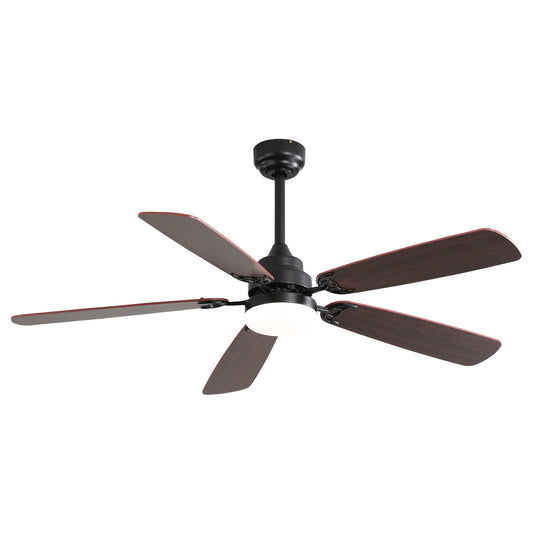 52 Inch Classics Ceiling Fan with LED Light in Matte Black