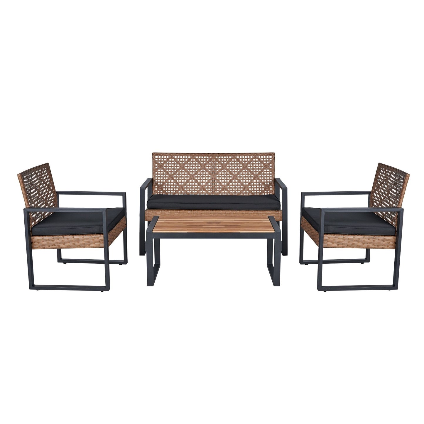 4-Piece Patio Furniture Set with Acacia Wood Table Top