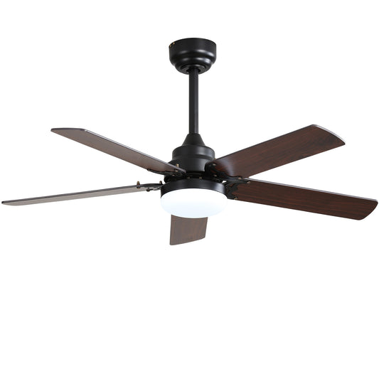 Low Profile 42 Inch Ceiling Fan LED Light in Black