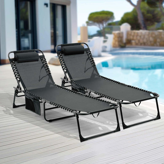 Folding Chaise Lounge Pool Chair Set of 1