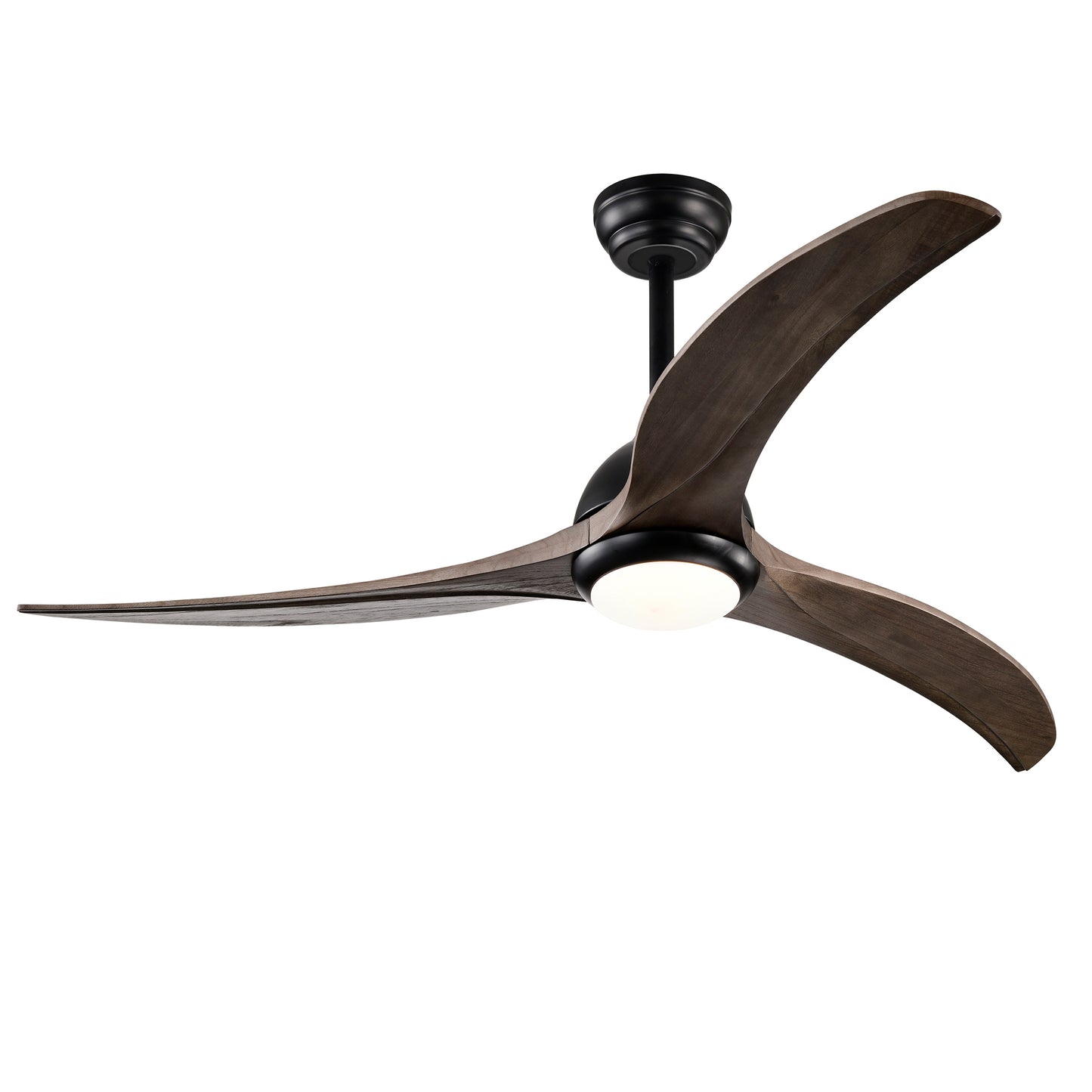 52' Solid Wood Blades Ceiling Fan (Matte Black)